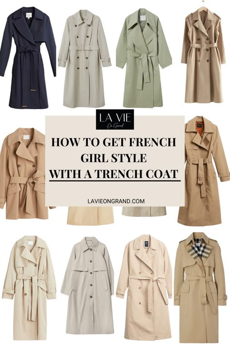 GRAPHIC OF 12 DIFFERENT WOMEN'S TRENCH COATS