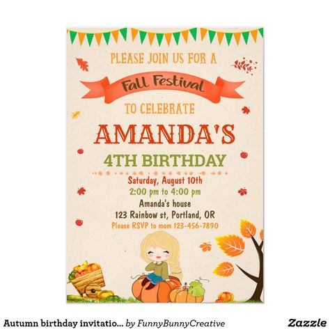 Fall Festival Party, Birthday Autumn, Festival Birthday Party, Fall Birthday Invitations, Fall Harvest Party, Autumn Birthday, Fall Carnival, Autumn Invitations, Fall Birthday Parties