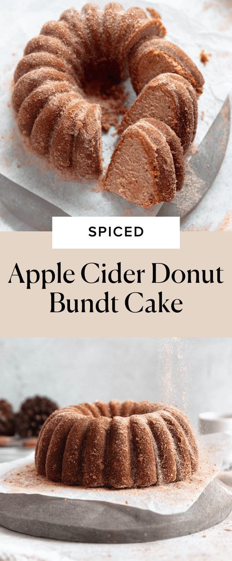 Apple Cider Donut Bundt Cake, Donut Bundt Cake, Apple Cider Bundt Cake, Cider Bundt Cake, Bunt Cake Recipe, Easy Bundt Cake, Broma Bakery, Spiced Apple Cider, Apple Cider Donuts