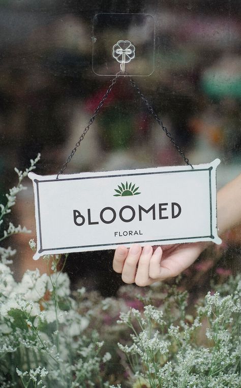 Bloomed Floral — Ruby Pierce Creative Florist Signage, Floral Signage, Flower Shop Logo, Workshop Logo, Signage Mockup, Florist Branding, Florist Brand, Floral Branding, Nyc Florist