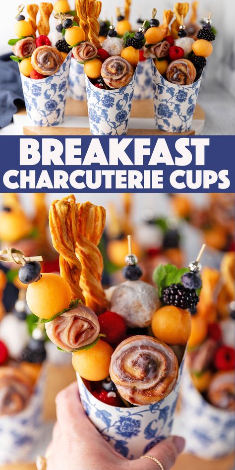 Breakfast Charcuterie Cups –a continental breakfast inspired charcuterie cup that's perfect for breakfast or brunch. Breakfast Charcuterie Cups, Amouse Bouche, Charcuterie Cup, Breakfast Charcuterie, Charcuterie Cups, Charcuterie Platter, Charcuterie Inspiration, Party Food Platters, Charcuterie And Cheese Board