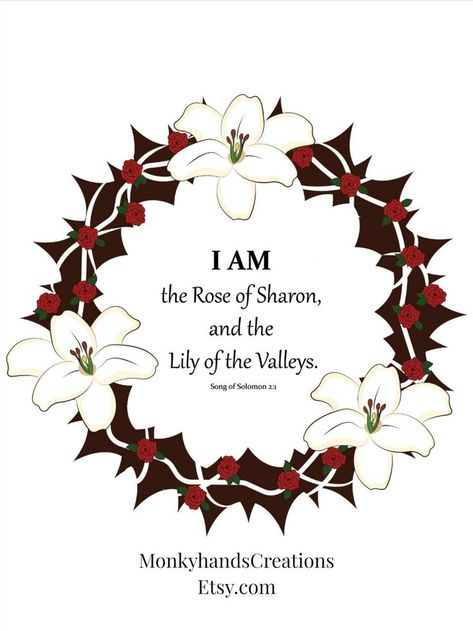 The Rose Of Sharon, Verse Tattoos, Bible Study Notebook, Rose Of Sharon, Song Of Solomon, Bible Inspiration, Digital Form, Lily Of The Valley, Digital Graphics