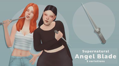 Angel Blade Supernatural, Supernatural Jewelry, Supernatural Angels, Supernatural Series, Sims 4 Stories, Sims Medieval, Die Sims 4, Sims 4 Challenges, Sims 4 Cc Folder