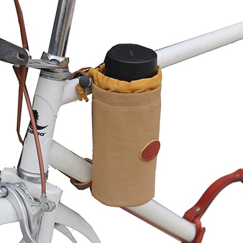 Leather Bicycle Accessories, Bike Cup Holder, Bike Water Bottle Holder, Paint Bike, Leather Bicycle, Bike Leathers, Biking Diy, Diy Water Bottle, Bike Water Bottle