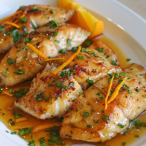 🍊 Experience the zest of Fish Fillets in Orange Sauce! #SeafoodLovers #CitrusFlavors Fish Fillets in Orange Sauce Ingredients: White fish fillets (4) Orange juice (1 cup) Soy sauce (2 tbsp) Honey (2 tbsp) Cornstarch (1 tbsp) Water (2 tbsp) Garlic (2 cloves, minced) Olive oil (2 tbsp) Salt and pepper (to taste) Orange zest (1 tsp) Instructions: Season fish fillets with salt and pepper. Heat olive oil in a pan over medium heat, cook fish until golden and cooked through. Remove fish from the... Fish Fillets In Orange Sauce, Cook Fish, Fish Fillets, Instagram Recipes, Twisted Recipes, Orange Fish, Orange Sauce, White Fish, Trending Recipes