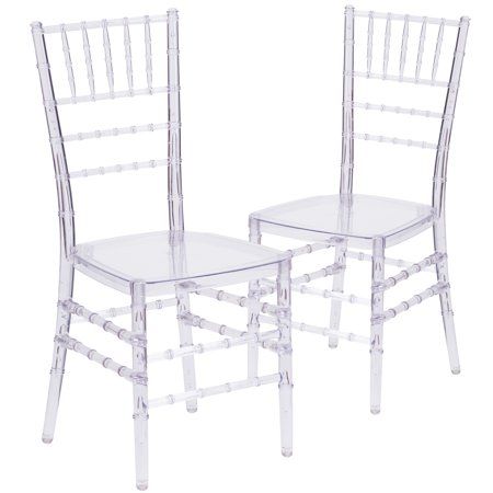 Flash Furniture 2pk Flash Elegance Crystal Ice Stacking Chiavari Chair, Clear Clear Chairs, Ghost Chairs, Crystal Ice, Chiavari Chairs, Mesa Exterior, Guest Chair, Plastic Chair, Chair Types, Beautiful Chair