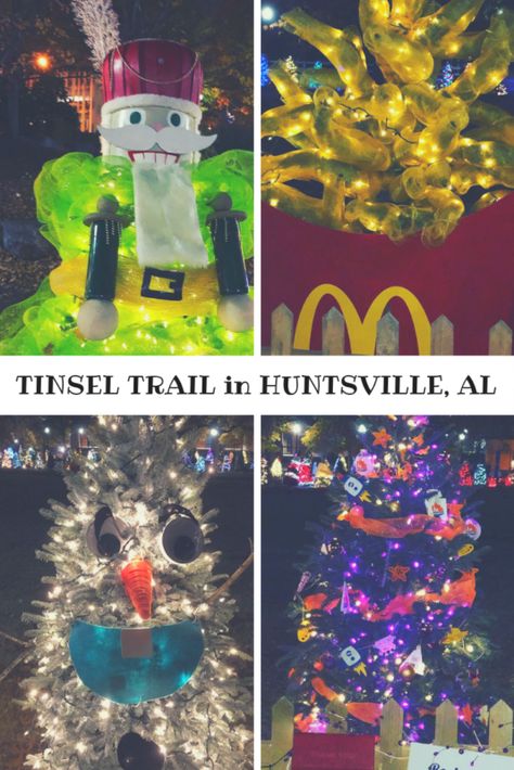 The Tinsel Trail Returns to Big Spring Park for 2018! Christmas Tree Trail Ideas, Tensil Trees, Tinsel Installation, Tinsel Trail Tree Ideas, Tinsel Alternative, Truth In The Tinsel, Christmas Articles, Trail Ideas, Outdoor Christmas Tree