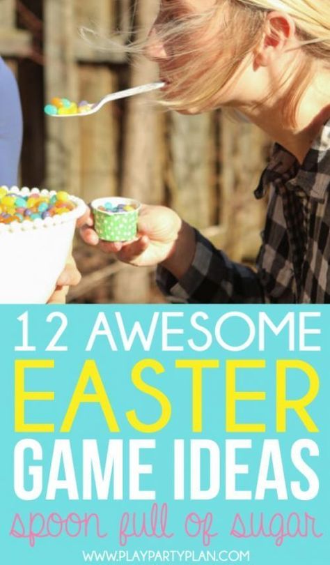 Eggcellent Easter Games | Traditional, Unique, Minute to Win It & More Easter Game Ideas, Fun Easter Games, Easter Games For Kids, Easter Party Games, Minute To Win, Minute To Win It Games, Games For Adults, Easter Games, Minute To Win It