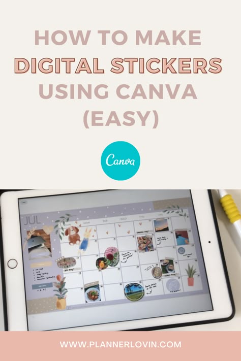 Stickers In Canva, Canva Tutorials, Make Stickers, Free Planner Stickers, Using Canva, Canvas Learning, How To Make Stickers, Planner Pdf, Canva Tutorial