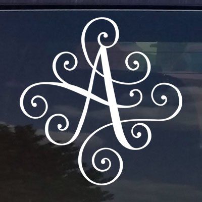 Amazon.com: CUSTOM ELEGANT SCROLL VINE NAME LETTER VINYL DECAL / BUMPER STICKER FOR CARS YETI CUP LAPTOP MONOGRAM (14 COLORS) (3" x 3" (Fits both YETI cups)): Home & Kitchen Fancy Monogram Decal, Scroll Letter, Alphabet Cake, Decals For Yeti Cups, Monogram Cups, Letter Decals, Wood Craft Patterns, Custom Car Decals, Monogram Vinyl Decal