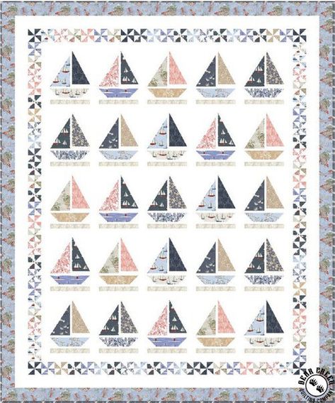 Sailboat Quilt, Nautical Baby Quilt, Boat Quilt, Quilt Pattern Free, Nautical Quilt, Beach Quilt, Picnic Quilt, Quilt Shops, Baby Quilt Pattern