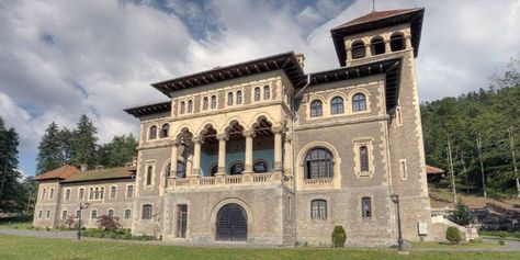 Join buildyful.com - the global place for architecture students.~~CANTACUZINO CASTLE, Busteni, Prahova County, built in 1911 in neo-romanian style, Romania Romania Architecture, Romanian House, Romanian Castles, Romanian Architecture, Architecture Collection, 1920s House, Castle Mansion, Revival Architecture, Unusual Buildings