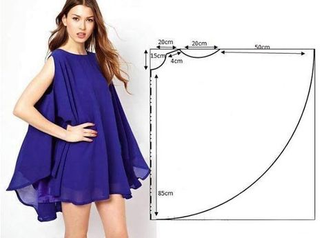 Very simple trapeze dress ( free pattern) Projek Menjahit, Haine Diy, Girls Dress Sewing Patterns, Sewing Clothes Women, Dress Patterns Free, Baby Dress Patterns, Stil Boho, Girl Dress Patterns, Circle Dress