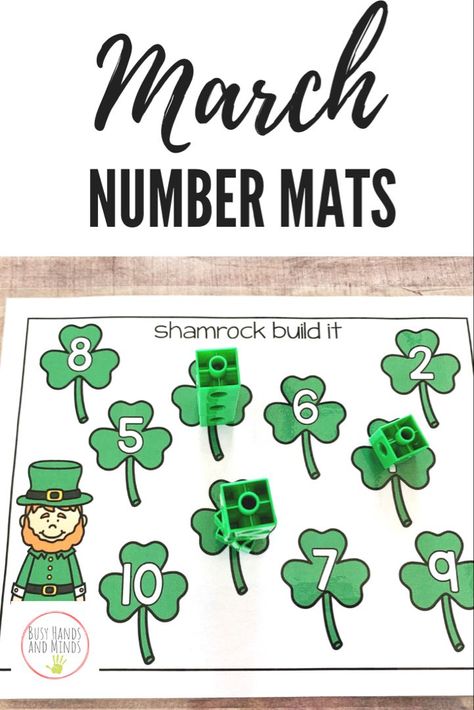 Math For Preschool, St Patricks Activities, March Lesson Plans, Sant Patrick, March Lessons, March Math, March Themes, St Patricks Crafts, Lesson Plans For Toddlers