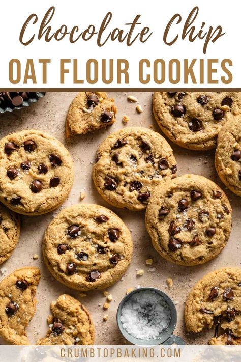 Oat Flour Peanut Butter Cookies, Recipes Using Oat Flour, Oat Flour Chocolate Chip Cookies, Oat Flour Cookies, Peanut Butter Banana Cookies, 2024 Meals, Oat Flour Recipes, No Flour Cookies, Peanut Butter Chocolate Chip Cookies