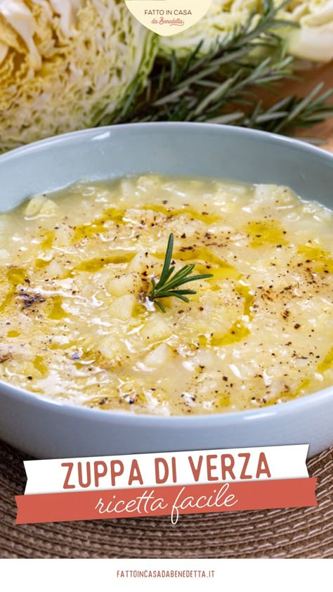 La zuppa di verza è un primo piatto leggero perfetto per unire la comodità del comfort food delle minestre ai benefici di questa varietà di cavolo. Tra le ricette con la verza, questa è senza lattosio e si presta di più per le serate d’inverno, per contrastare le temperature fredde. La zuppa di verza, patate e cipolle è un piatto vegano, ottimo seguito da secondi di carne, di pesce o vegetariani. #fattoincasadabenedetta #ricettafacile #ad Confort Food, Family Cooking, Idee Pasto Sano, Soup Pot, Gnocchi, Homemade Recipes, Soup Recipes, Meal Planning, Soups