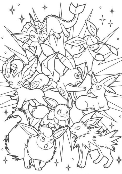 Evoluzioni Eevee, Pokemon Coloring Sheets, Pikachu Coloring Page, Pictures To Color, Pokemon Eevee Evolutions, Mario Coloring Pages, Abstract Coloring Pages, Barbie Coloring Pages, Eevee Evolutions