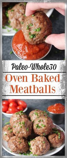 Paleo Meatballs, Oven Baked Meatballs, Baked Meatballs, Diner Recept, Meatballs Easy, Paleo Beef, Easy Oven, Recipe 30, Paleo Whole 30