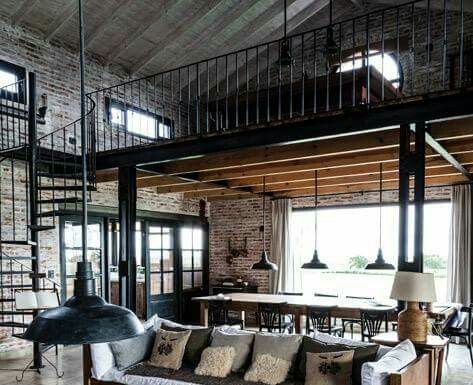 barndominium Barndominium Interior, Tiny Loft, Brick Interior Wall, Casa Loft, Interior Minimalista, 아파트 인테리어, Wood Structure, Barn Style House, Modern Loft