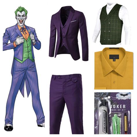 Joker Suit Mens Fashion, Joker Suit Costumes, Joker Cosplay Men, Joker Outfit Men, Joker Costume Men, Joker Clothes, Husband Outfits, Joker Dress, Joker Suit