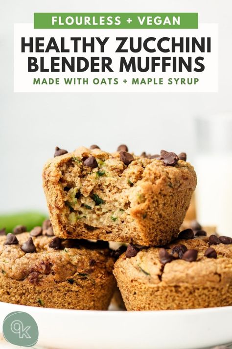 Vegan Zucchini Muffins, Healthy Zucchini Muffins, Okonomi Kitchen, Zucchini Oatmeal, Processor Recipes, Blender Muffins, Oil Free Vegan Recipes, Muffins Vegan, Healthy Vegan Breakfast