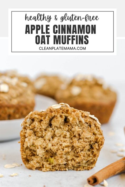 Apple Cinnamon Oat Muffins, Cinnamon Oat Muffins, Apple Oat Muffins, Gluten Free Apple Muffins, Oat Flour Muffins, Muffin Recipes Cinnamon, Apple Muffins Healthy, Apple Oatmeal Muffins, Oat Flour Recipes