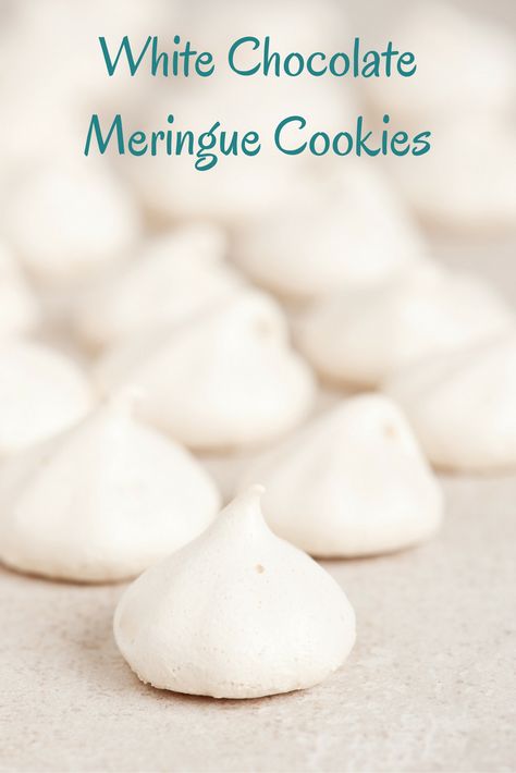 White Chocolate Meringue Cookies | Moola Saving Mom White Chocolate Meringue, Best Meringue, Chocolate Meringue Cookies, Chocolate Meringue, Meringue Kisses, White Chocolate Macadamia, Deviled Eggs Recipe, Eggs Recipe, Meringue Cookies