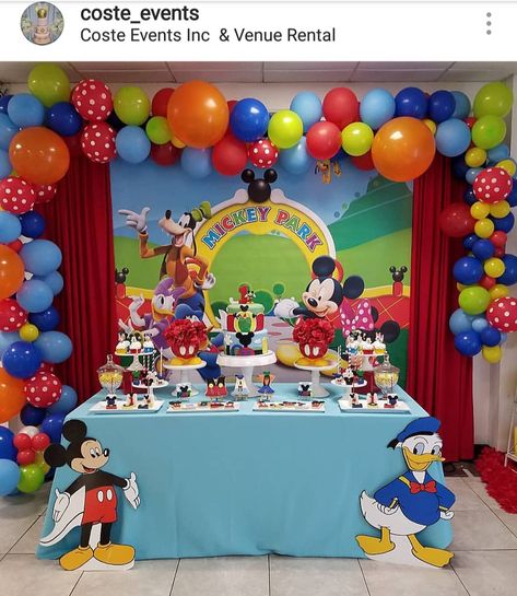 Mickey Mouse Clubhouse 1st Birthday Dessert table and Decor Mickey Mouse Clubhouse Decorations, Team Cupcakes, Mickey Mouse Clubhouse Birthday Party Decorations, Mickey Mouse Desserts, Mickey Mouse Party Decorations, Mickey Mouse Clubhouse Cake, Mickey Mouse Birthday Decorations, Mickey First Birthday, Mickey 1st Birthdays