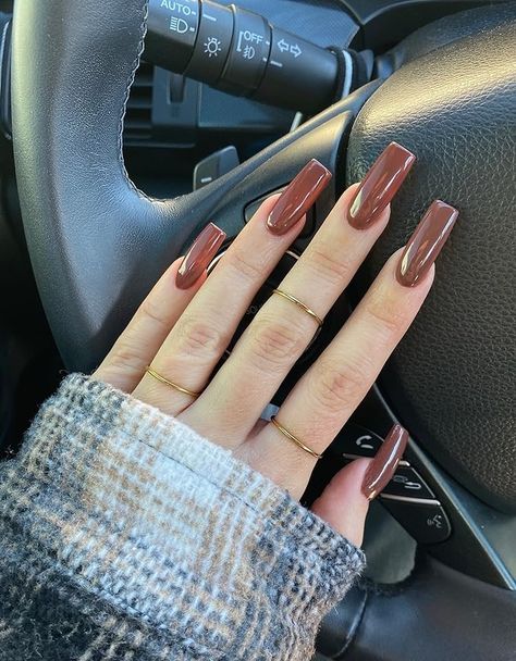 Brown Gel Polish, Western Nails, Acrylic Nail Shapes, Pretty Nail Colors, Nails Today, Brown Nails, Acrylic Nails Coffin, Elegant Nails, Fabulous Nails