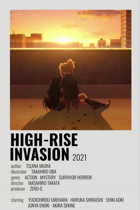 Highrise Invasion Poster, Highrise Invasion, Minimalist Anime Poster, Minimalistic Posters, High Rise Invasion, Minimalist Anime, Movie Wall, Movie Wall Art, Minimalist Posters