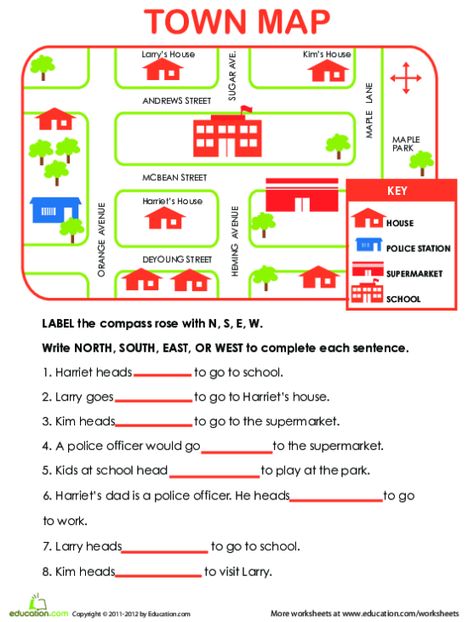 Giving Directions Worksheet, Directions Worksheet, Plan Book Template, Poetry Lesson Plans, Map Skills Worksheets, Comprehension Games, Blank Lesson Plan Template, Fraction Lessons, Erin Condren Teacher Planner