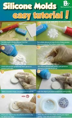 In polymer clay, molds and textures are fabulous tools to have. Some of us (ahem, me) spend a lot of time and money collecting them to use on our work. Barbara, from Buntwerkstatt, shares a tutoria… How To Make Silicone, Diy Resin Mold, Diy Resin Projects, Diy Resin Crafts, Craft Molds, Diy Silicone Molds, Crafts Hacks, Molding Clay, How To Make Diy