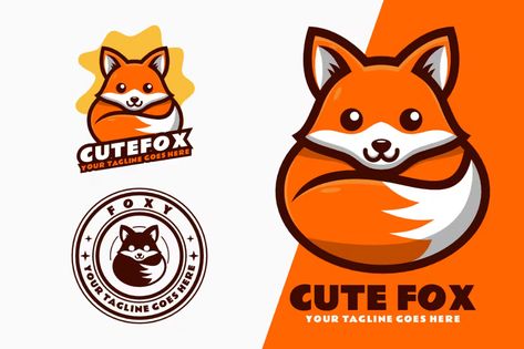 Cute Fox Simple Mascot Logo, Logos ft. logo & mascot - Envato Elements Ft Logo, Logo Design Graphics, Fox Logo Design, Logo Mascot, Fox Logo, Mascot Logo, Best Logo Design, Cute Fox, Envato Elements