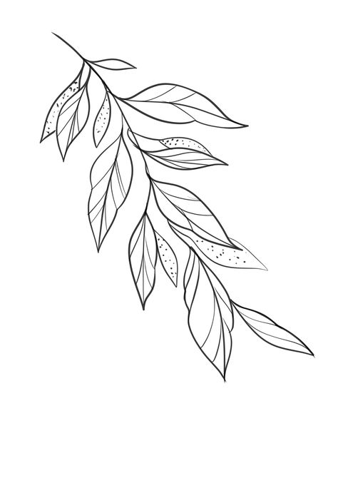 Jasmine Tattoo, Traditional Heart Tattoos, Art Deco Tattoo, Small Dragon Tattoos, Leaf Outline, Vine Tattoos, Leaf Drawing, Diy Tattoo, Illustration Art Drawing