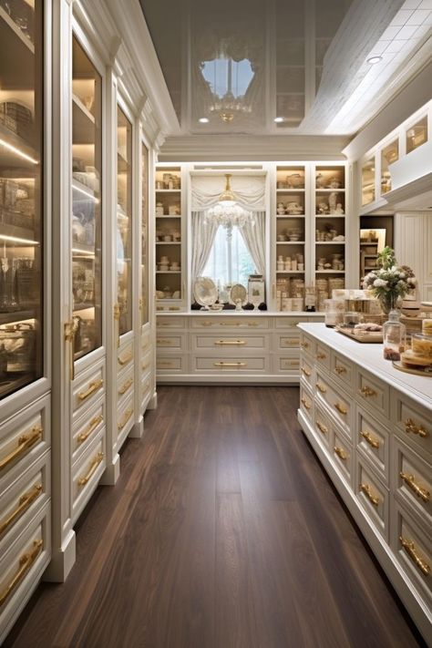 Dream Pantry Walk In, Luxury Pantry, Pantry Design Ideas, Mansion Kitchen, Pantry Room, Dream Closet Design, Luxury Closets Design, Dream Kitchens Design, Kitchen Pantry Design