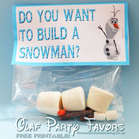 Do You Want To Build A Snowman Party Favor & Free Printable | #100DaysOfDisney - Day 8 | Disney Make It Monday Olaf Party Favors, Olaf Party, Snowman Party, Disney Frozen Party, Frozen Theme, Build A Snowman, Frozen Birthday Party, Disney Party, Frozen Party