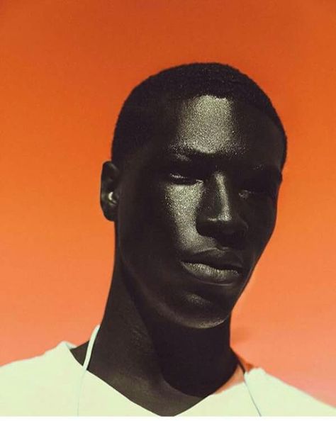 Orange Portrait, Dark Skin Models, Dark Skin Men, Male Photography, Male Portrait, Creative Portraits, Black Power, 인물 사진, Blood Orange