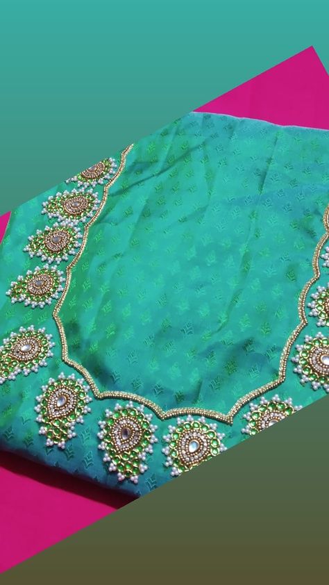 Aari Work Neck Design, Simple Work Blouse, Black Blouse Designs, Stone Work Blouse, Maggam Blouses, Blue Blouse Designs, Maggam Blouse, Blouse Works, Maggam Work Designs