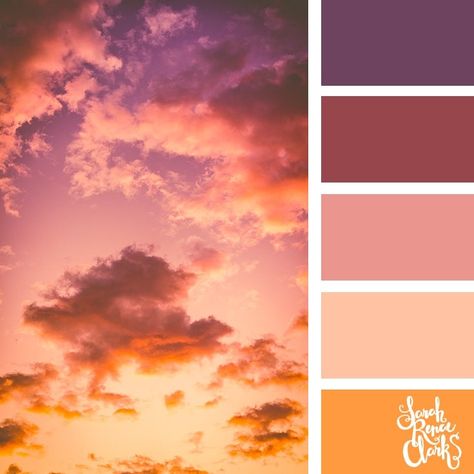 Vintage Sunset // The sky is such an amazing canvas! Enjoy these color combinations inspired by spectacular skies and Classic Blue - PANTONE’s 2020 Color of the Year. Check out these 25 color palettes inspired by Classic Blue and other beautiful skies at www.sarahrenaeclark.com #color #colorpalettes #colortrends Sarah Renae Clark, Classic Blue Pantone, Blue Pantone, Sunset Color Palette, Sunrise Colors, Color Catalog, Beautiful Skies, Color Schemes Colour Palettes, Purple Sunset