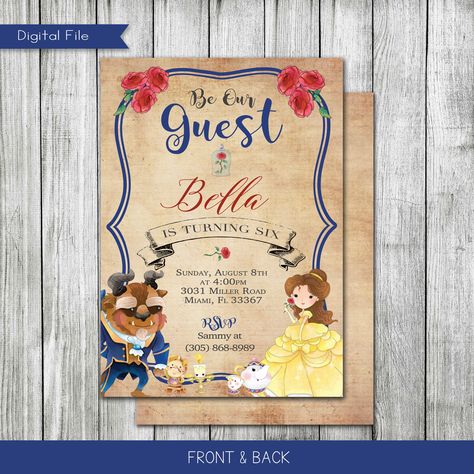 Beauty And The Beast Birthday Party Invitations, Beauty And The Beast 5th Birthday Party, Beauty And The Beast Birthday Invitation, Beauty And The Beast 2nd Birthday Party, Beauty And The Beast First Birthday Party, Beauty And The Beast 1st Birthday, Be Our Guest Birthday Party, Beauty And The Beast First Birthday, Beauty And The Beast Birthday Party