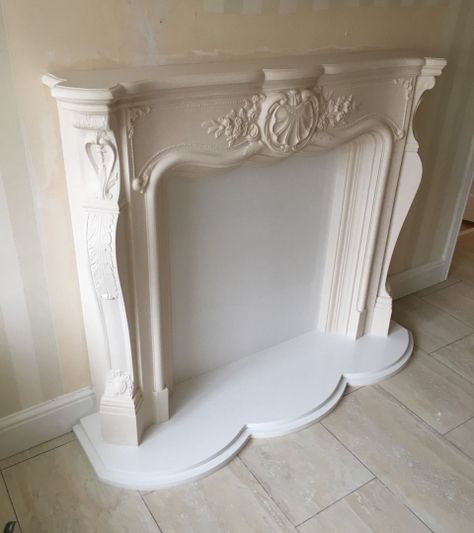 LOUIS PLASTER FIRE SURROUND-BRAND NEW | Fireplaces & Stove Centre French Fireplace, Styling Shelves, Fire Surround, Boutique Decor, Faux Fireplace, Fireplace Surround, Ancient Beauty, Romantic Homes, Fireplace Mantle