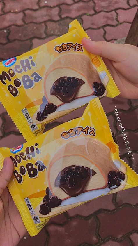 Ice Cream Mochi Boba, Mochi Aesthetic Food, Mochi Ice Cream Aesthetic, Mochi Boba, Mochi Aesthetic, Street Food Business, Mochi Ice Cream, Korean Snacks, Cute Snacks