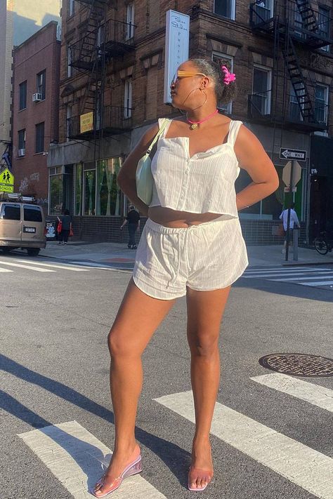 Wedge Sandals Outfit Dress, Wedge Sandals Outfit, Fishnet Crop Tops, Statement Hair, Target Dress, White Collared Shirt, Column Skirt, Sandals Outfit, Outfit Formulas