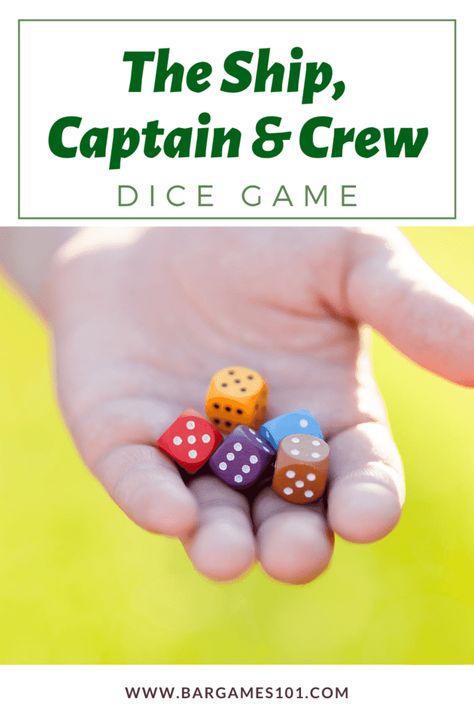 How to Play the Ship, Captain, and Crew Dice Game - Bar Games 101 Virtual Team Building, Ship Captain, Family Card Games, Youth Group Games, Fun Card Games, Card Games For Kids, Challenge Games, Family Party Games, Bible Challenge