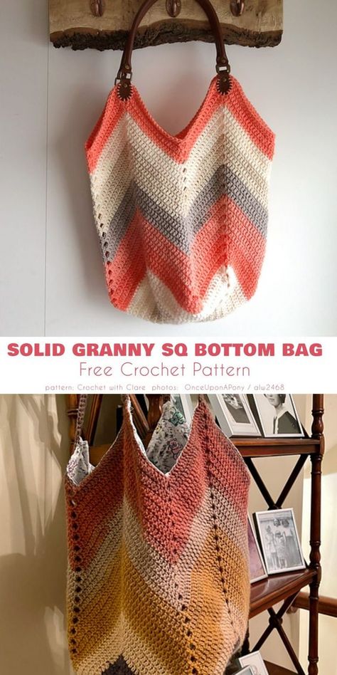 15 Bag Free Crochet Patterns #CrochetBag #CrochetBagIdeas #CrochetBagAesthetic #CrochetBagPatternFree Granny Square Bottom Bag, Granny Square Purse Crochet Pattern, Crochet Bag Granny Square Free Pattern, Granny Square Tote Bag Pattern Free, Solid Granny Square Bag, Crochet Pocketbook, Granny Square Bag Pattern Free, Crochet Amiguri, Boho Crochet Bag