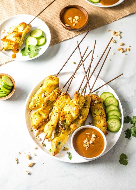 Chicken Satay Marinade, Recipe With Coconut Milk, Thai Chicken Satay, Chicken Satay Recipe, Satay Recipe, Chicken Breast Crockpot Recipes, Crockpot Chicken Breast, Coconut Milk Recipes, Chicken Satay