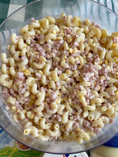 Creamy Ham Pasta Salad Lemon Cream Cheese Brownies, Cooking Panda Recipes, Pasta Salad With Ham, Ham Pasta Salad, Salad With Ham, Salad Dressing Recipes Vinaigrette, Deli Salads, Creamy Pasta Salad, Ham Pasta