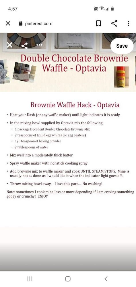 Optavia Waffle Fueling Hacks, Waffle Hacks, Optavia Waffling Chart, Brownie Optavia Hack, Optavia Potato Waffle, Brownie Waffles, Optavia Brownie Waffle, Liquid Eggs, Double Chocolate Brownies