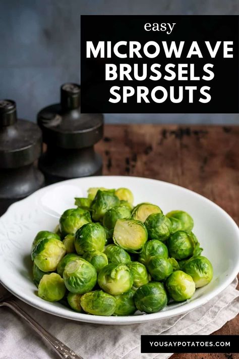 Microwave Brussels Sprouts Microwave Brussel Sprouts Recipe, Brussel Sprouts In Oven, Microwave Chicken Recipes, Frozen Brussels Sprouts, Steamed Brussel Sprouts, Freezing Brussel Sprouts, Healthy Vegetable Sides, Homemaker Recipes, Brussel Sprouts Recipes Easy