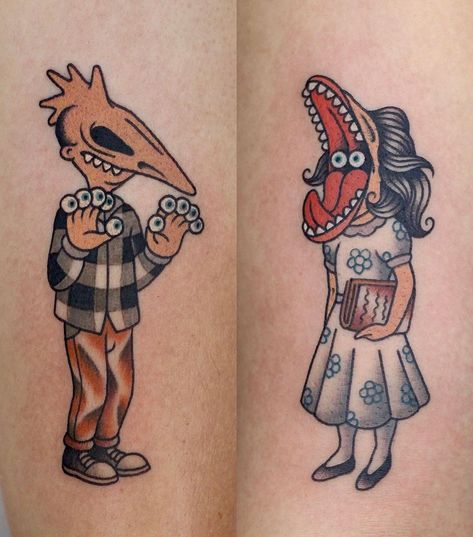 4,455 Me gusta, 26 comentarios - Out of Step Books & Gallery (@outofstepbooks) en Instagram: "We love these awesome Barbara & Adam Maitland #beetlejuice #tattoos that @thefaithray created! Ray…" Adam Maitland, Illusion Tattoo, Beetlejuice Tattoo, Coraline Tattoo, Optical Illusion Tattoos, Illusion Tattoos, Horror Movie Tattoos, Optical Illusion Tattoo, Movie Tattoos